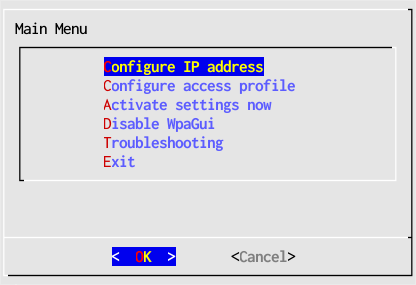 image of Network Setup main window